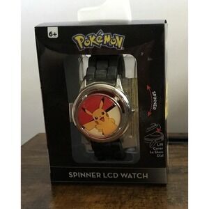 Pokemon Spinner Watch LCD New Battery Time Set And Watch Tested All Works Fine
